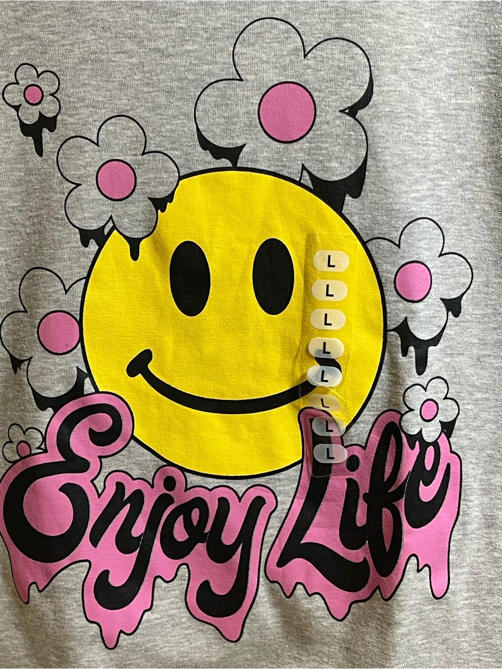 NWT Girls Sz L Short Sleeve “Enjoy Life” T-Shirt Smile Face